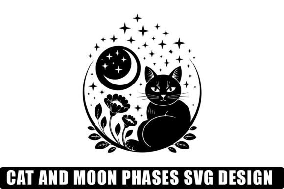 Cat and Moon Phases SVG Design Review
