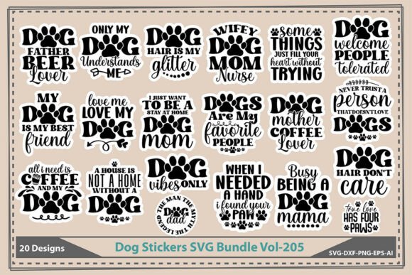 Dog Stickers SVG Bundle Vol-205: A Designer's Review