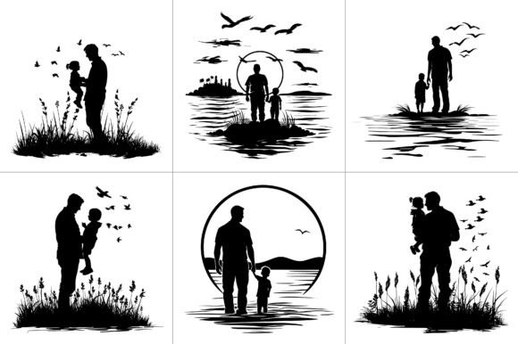Fathers Day Silhouette SVG PNG EPS Review