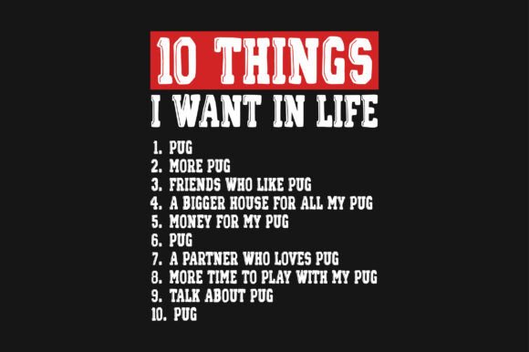 Review: 10 Things I Want in Life Pug PNG SVG for Real Embroidery
