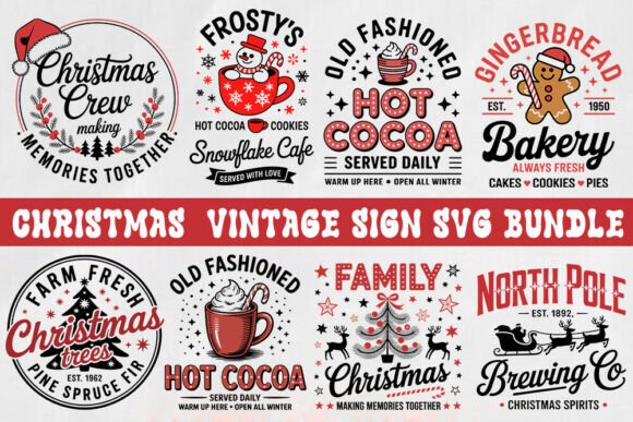 Vintage Christmas Sign Svg Bundle Review